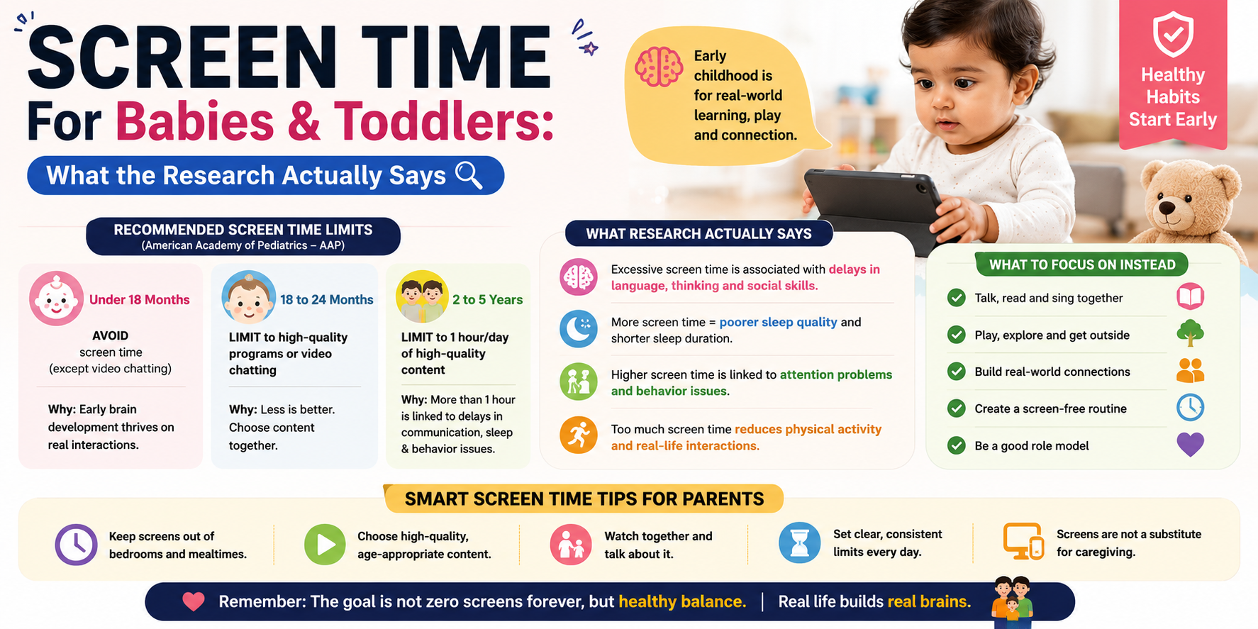 Baby looking at mobile phone screen — screen time guidelines for infants and toddlers under 2 years India